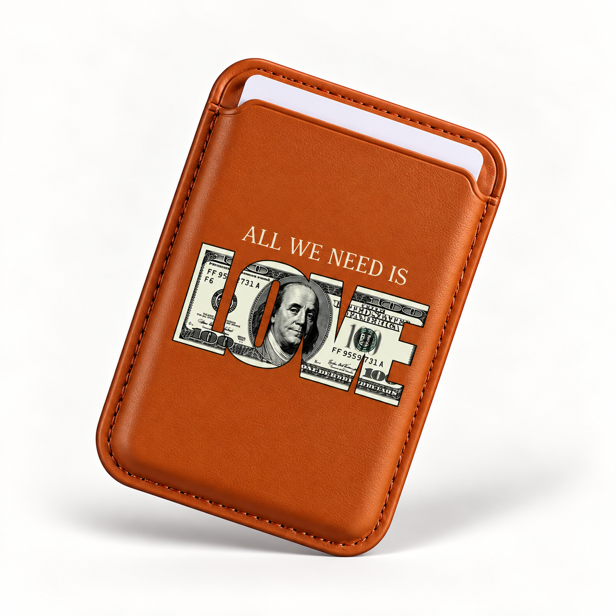 All We Need Is Love magnetic phone wallet in Brown