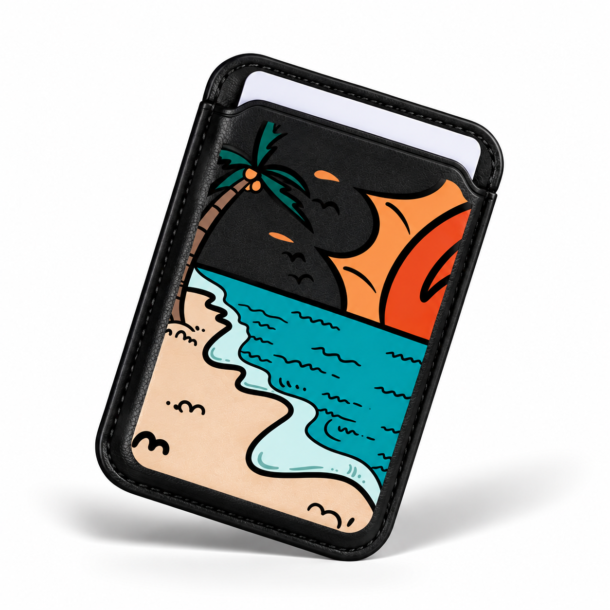 Paradise magnetic phone wallet in Black